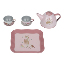 Load image into Gallery viewer, Fairy Garden Tin Tea Set in a Suitcase
