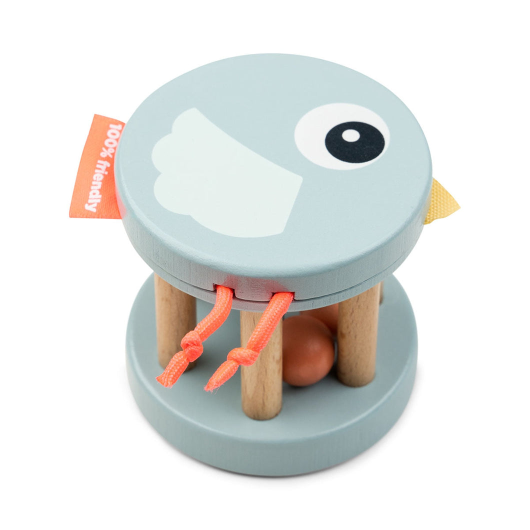 Done by Deer Wooden Rattle Birdee - Blue