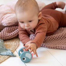 Load image into Gallery viewer, Baby playing with Done by Deer Wooden Rattle Birdee - Blue
