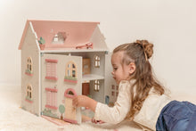 Load image into Gallery viewer, Girl playing with Little dutch wooden dolls house
