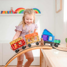 Load image into Gallery viewer, Girl playing with Connetix Rainbow Transport 50 Piece Pack
